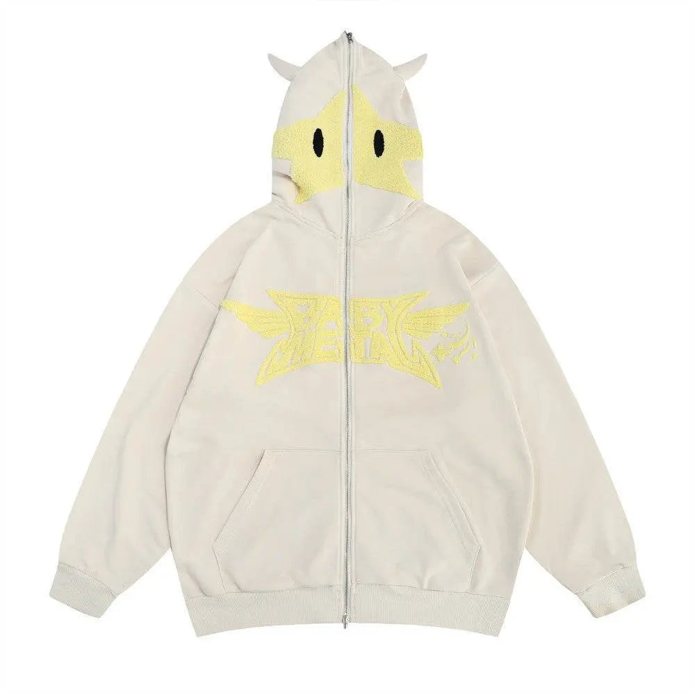 Masked Zipper Hooded Sweater For Men - pluto essentials 