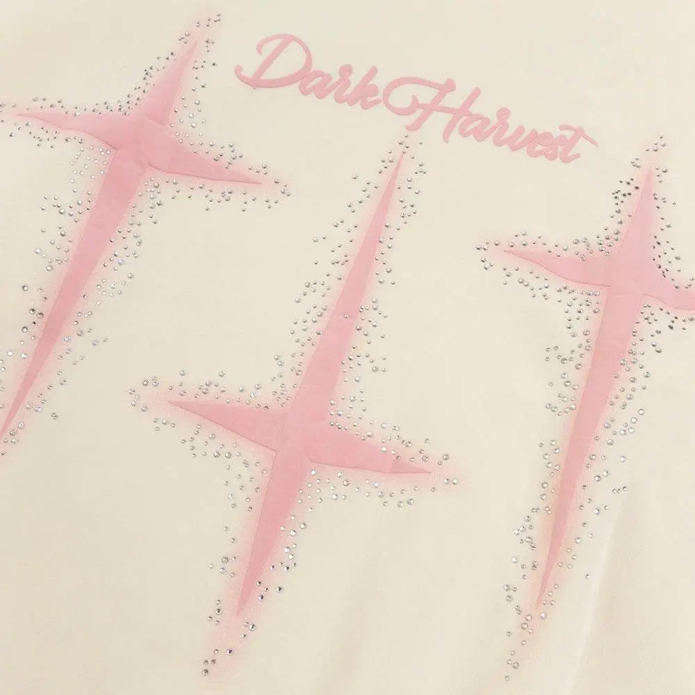 Printed Rhinestones Hooded Sweater For Men - pluto essentials 