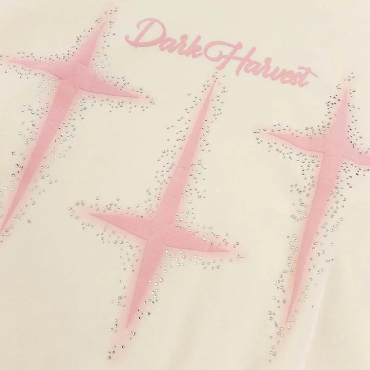 Printed Rhinestones Hooded Sweater For Men - pluto essentials 