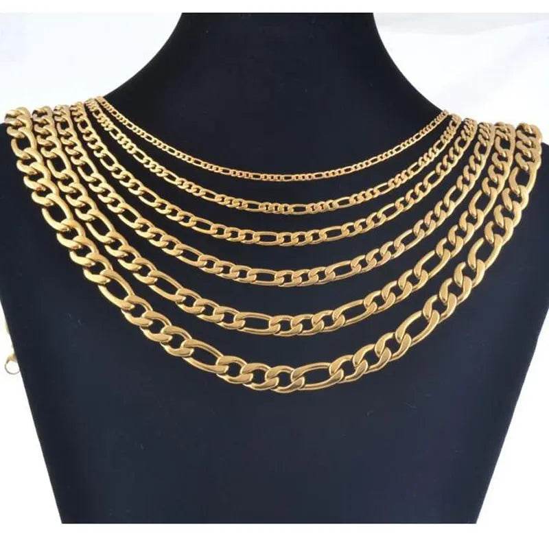 Hip Hop Golden Stainless Steel Necklace For Men And Women - pluto essentials 