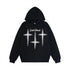 Printed Rhinestones Hooded Sweater For Men - pluto essentials 