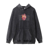 Rose Flame Printed Hoodie Men - pluto essentials 