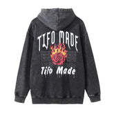 Rose Flame Printed Hoodie Men - pluto essentials 