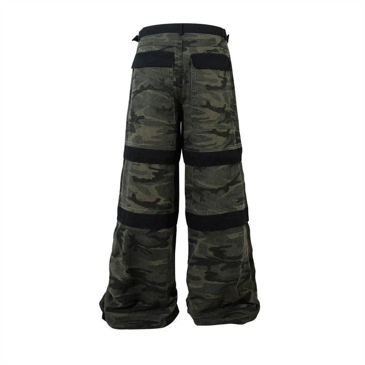 Heavy Industry Camouflage Workwear Men Trousers Stitching - pluto essentials 