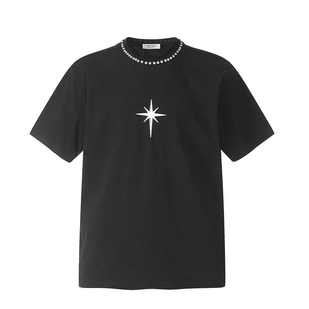 Dark Cross Star Short Sleeve Men Clothing - pluto essentials 