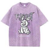 Cute Rabbit Print T-shirt Breathable T-shirt Streetwear - pluto essentials 