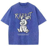 Cute Rabbit Print T-shirt Breathable T-shirt Streetwear - pluto essentials 