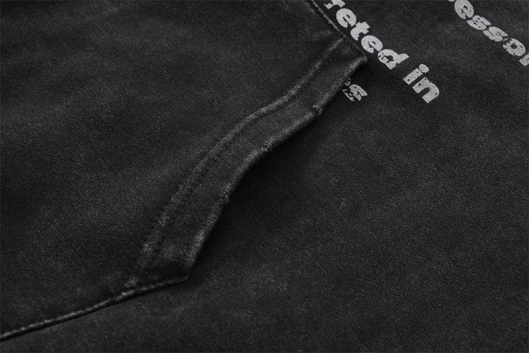 English Letters Printed Hoodie Men - pluto essentials 