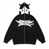 Masked Zipper Hooded Sweater For Men - pluto essentials 